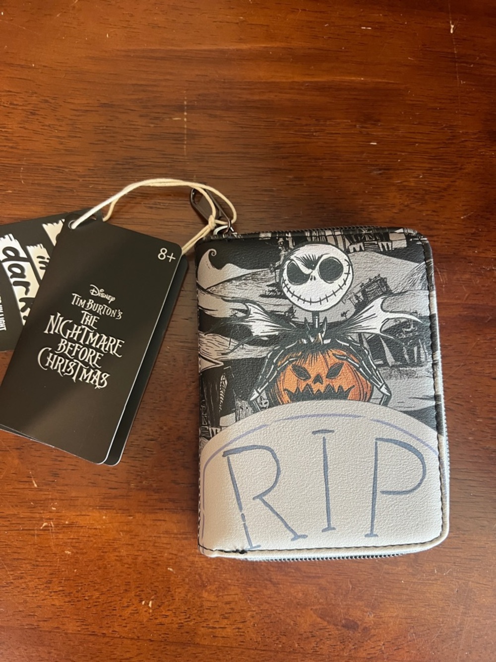 Disney The Nightmare Before Christmas Black Gray Orange ZIP Wallet